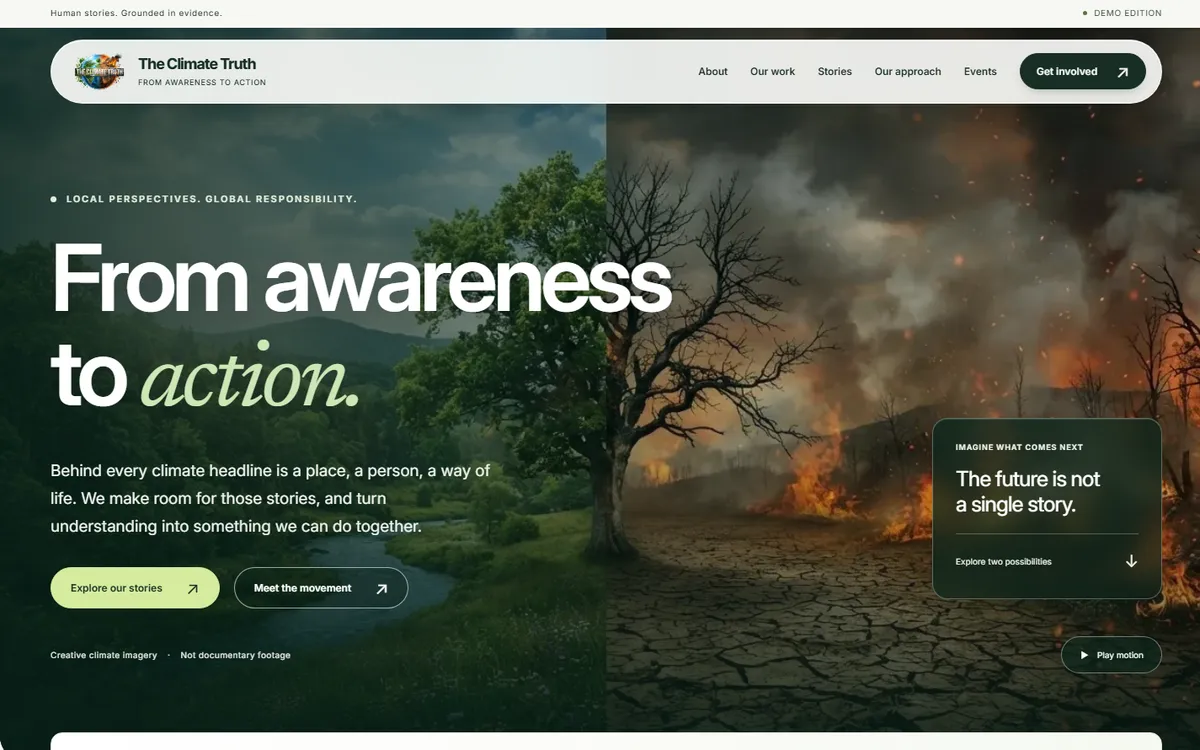 Homepage of The Climate Truth website
